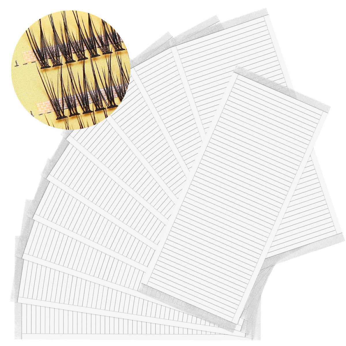 Mozeat Lens 500 Pcs Double Sided Adhesive Eyelash Fan Tape For Eyelash Extensions, White