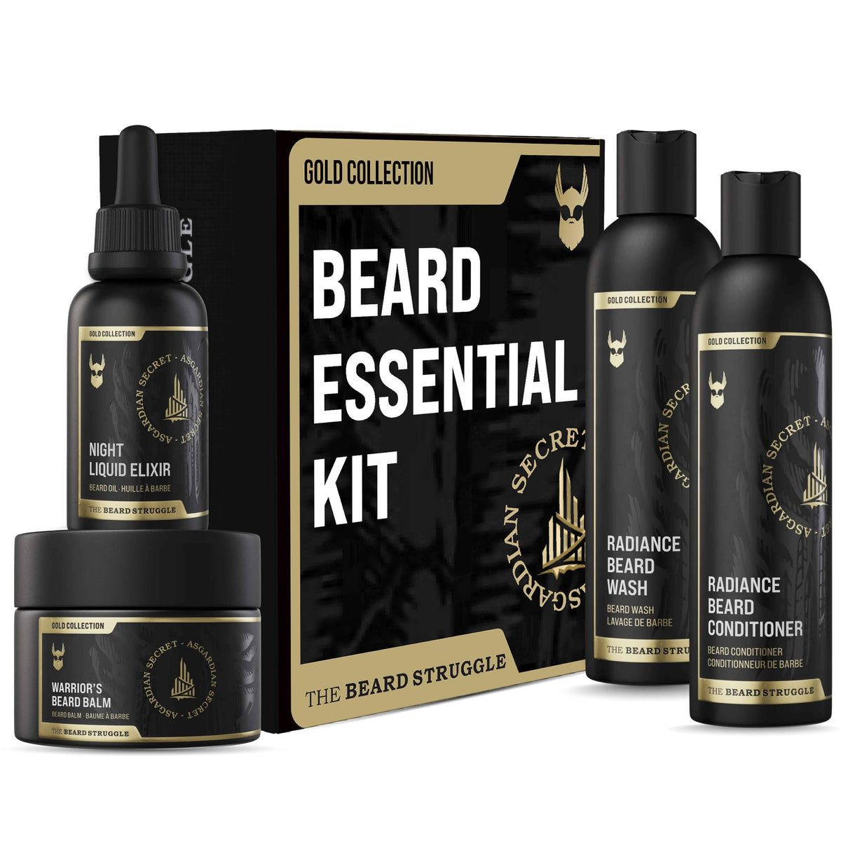 The Beard Struggle Beard Grooming Kit - Balm, Oil, Wash & Conditioner - Asgardian Secret