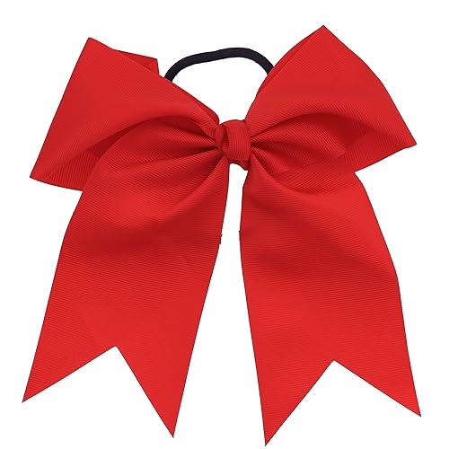 Motique Accessories Jumbo Red Grosgrain Bow Ponytail Holder with Tails - 1 Count