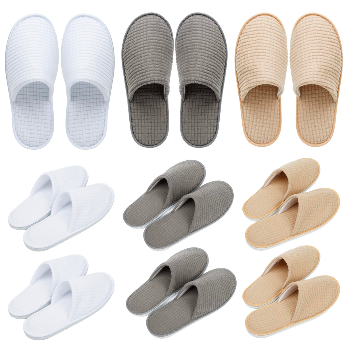 Ostadarra 9 Pairs Spa Slippers - Non-Slip, Washable, Reusable For Men & Women, Indoor &