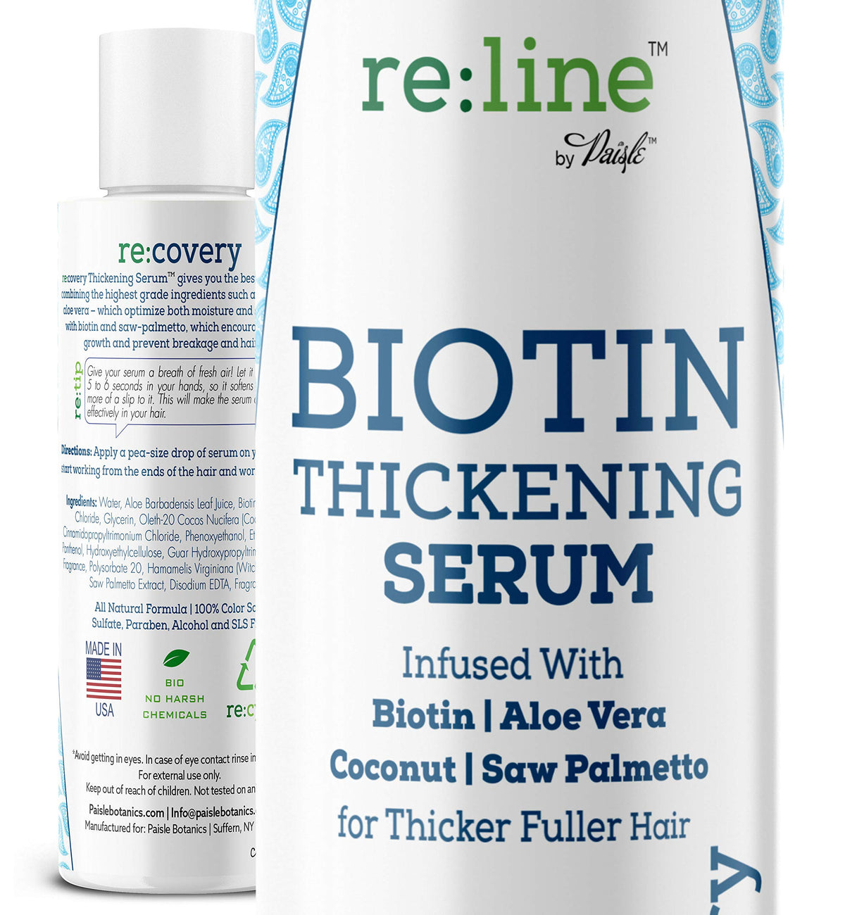 Paisle Botanics Biotin Hair Growth Serum - Dht Blocker For Fine Hair, 4 Oz Volumizer