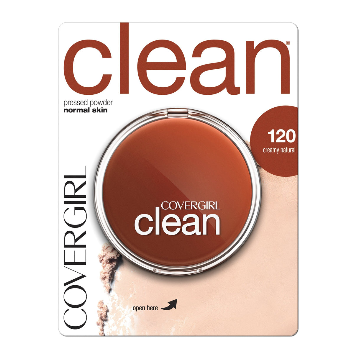 Covergirl Clean Pressed Powder, Creamy Natural (N) 120, 0.39 Oz - Flawless