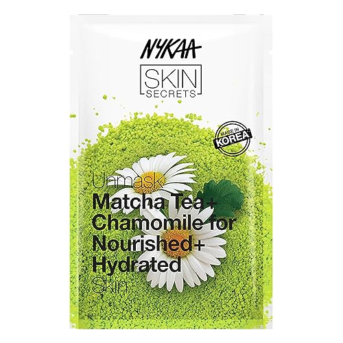 Nykaa Naturals Matcha Tea & Chamomile Bubble Sheet Mask - Hydrating & Brightening, 0.67 Oz