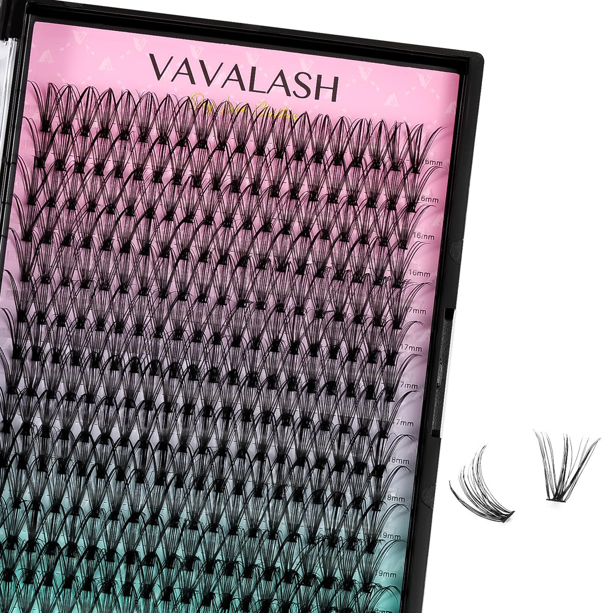 VAVALASH 20D Individual Cluster Lashes - 280 Faux Mink Eyelash Extension, 16-20mm Mix,