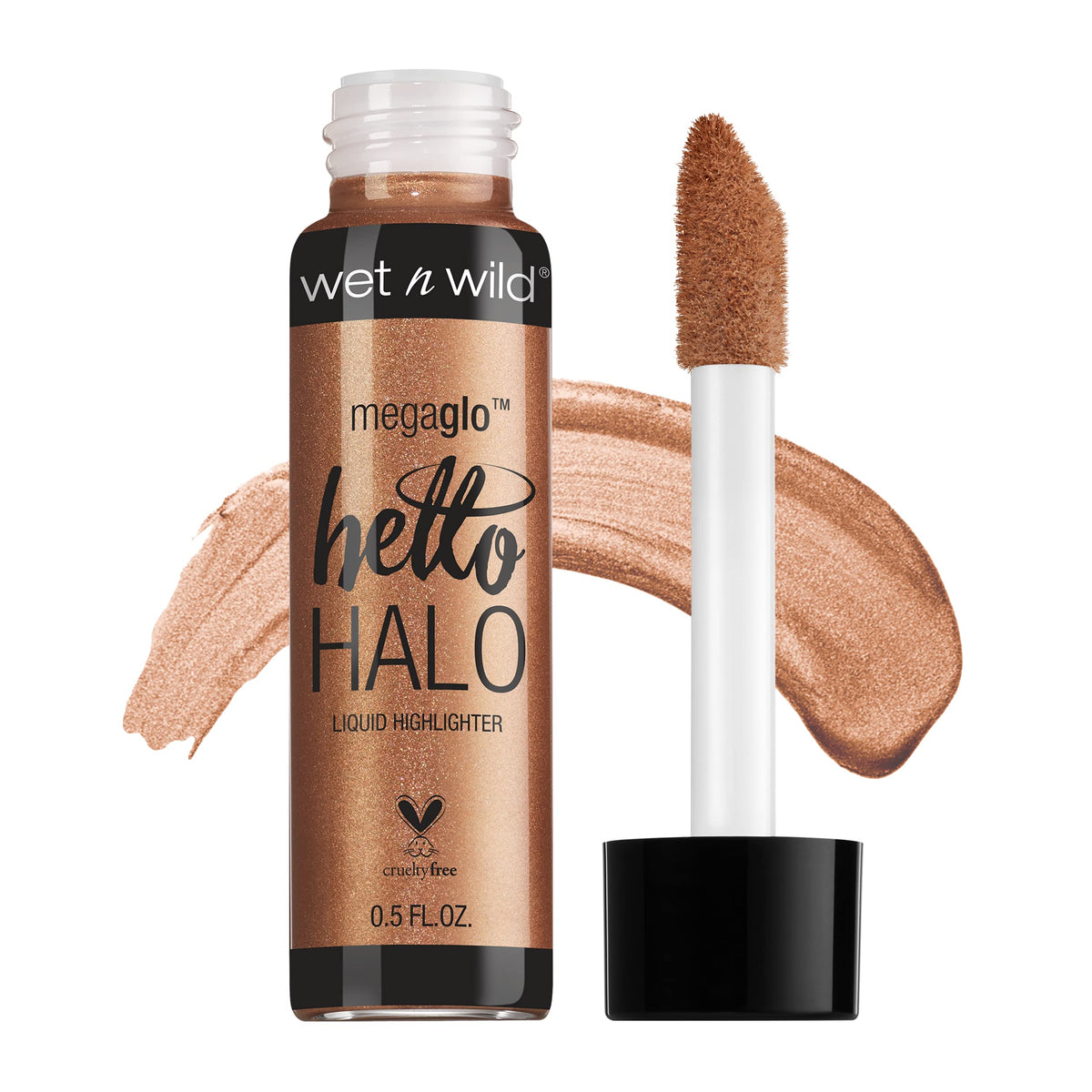 Wet N Wild Megaglo Hello Halo Liquid Highlighter, Shimmer Gold, 0.5 Oz - Go With The Glow