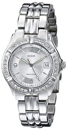 Guess Silver-Tone Bracelet Watch With Date Feature - Model G75511M, Metal Construction