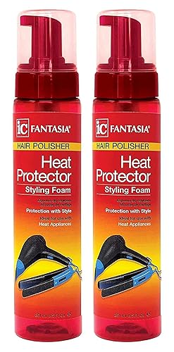 Fantasia Heat Protector Styling Foam Polisher, 8.5 Oz (Pack Of 2) - Smooth & Shine Hair Care