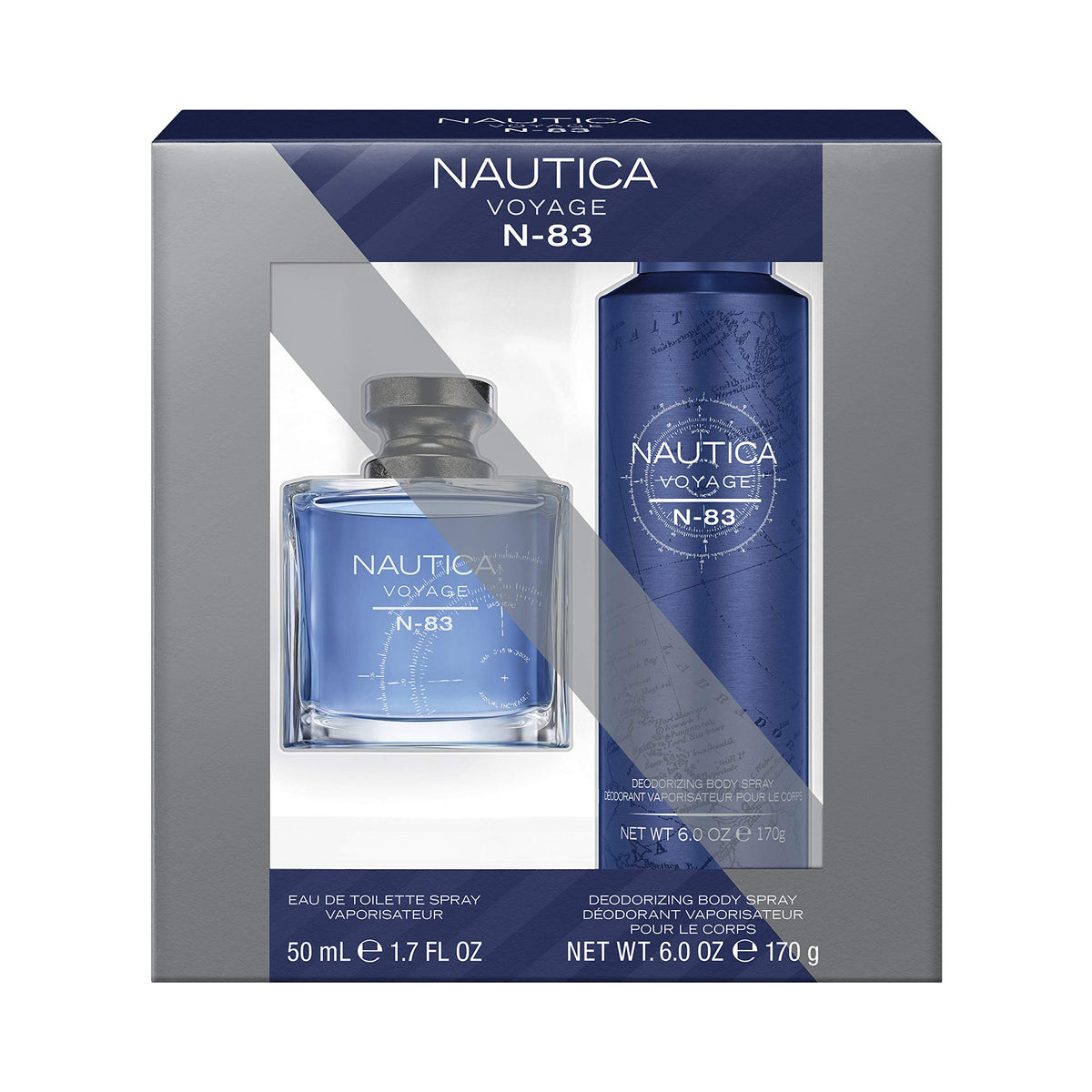 Nautica Voyage N83 Gift Set - 1.7 Oz Eau De Toilette & 6 Oz Body Spray, $40 Value