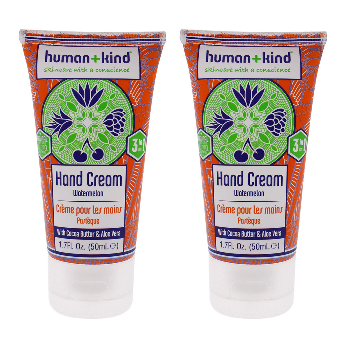 HumanKind HandElbowFeet Cream  Watermelon Unisex 17 oz  Pack of 2