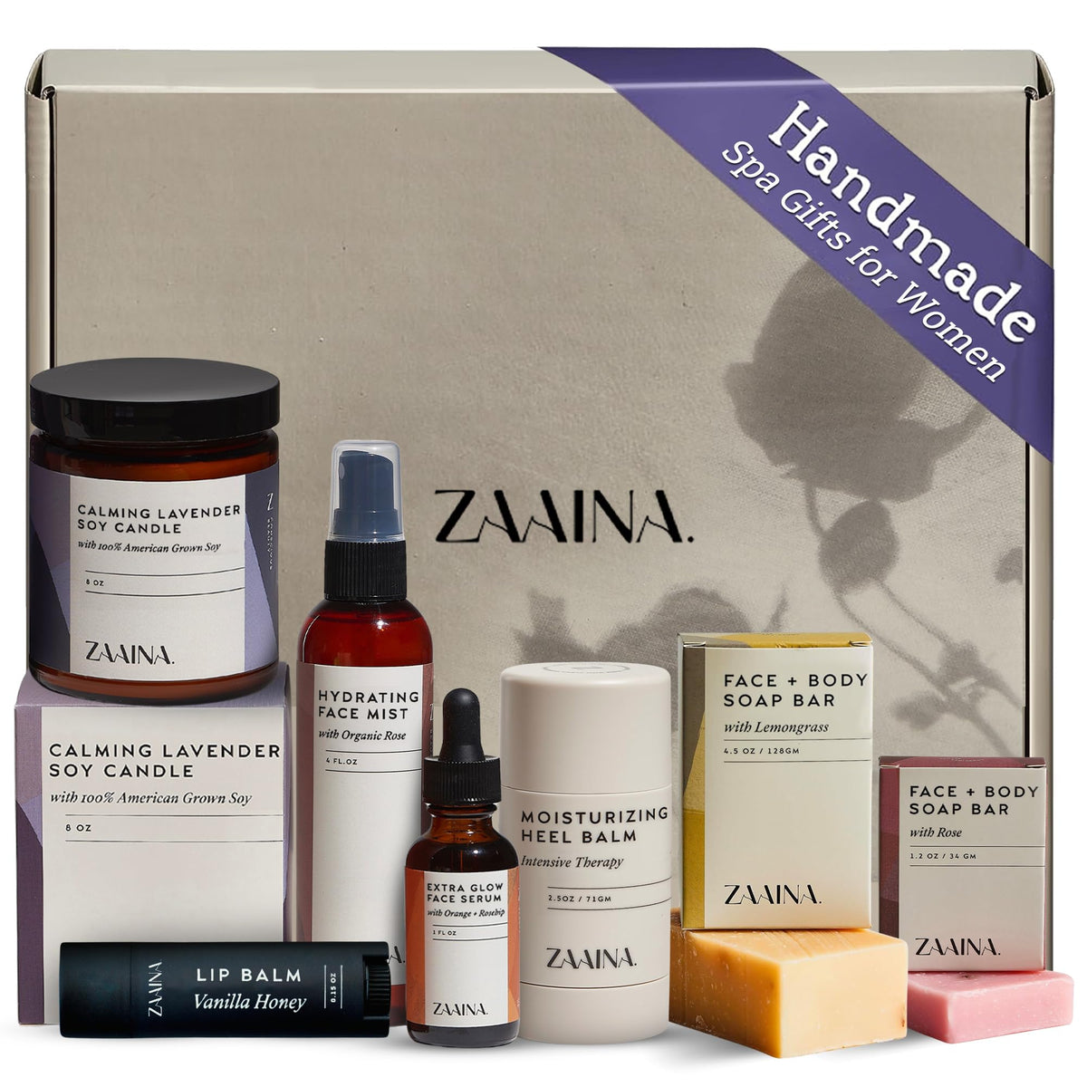 Spa Gift Set For Her By Zaaina - Handmade Relaxation Kit, Pampering Spa Basket For Women