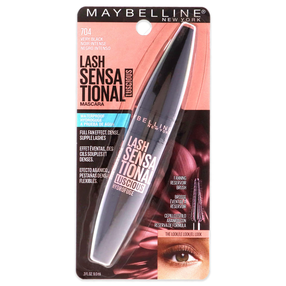 Maybelline Lash Sensational Luscious Waterproof Mascara, Very Black, 0.3 Fl Oz