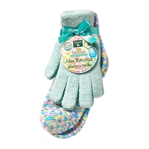 Earth Therapeutics Aloe Moisture Gloves & Socks Set - 2 Piece Confetti/Celedon