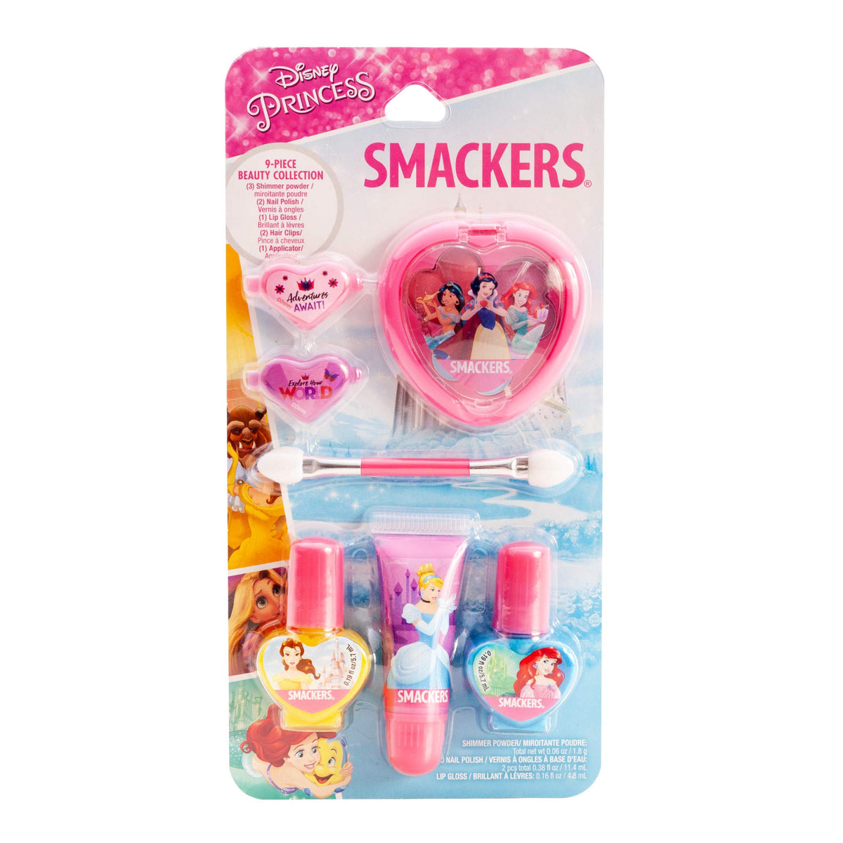 Lip Smacker Disney Princess Makeup Set - Lip Gloss, Shimmer Powder & Nail Polish, 1 Count