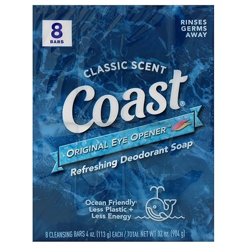 Coast Refreshing Deodorant Soap - Rich Lather Bar Soap For Fresh Skin - 32 Oz Classic Scent