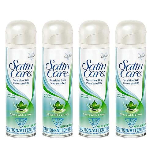 Gillette Satin Care Sensitive Skin Shave Gel, 7 Oz - Pack Of 4, Ideal For Smooth Shaving