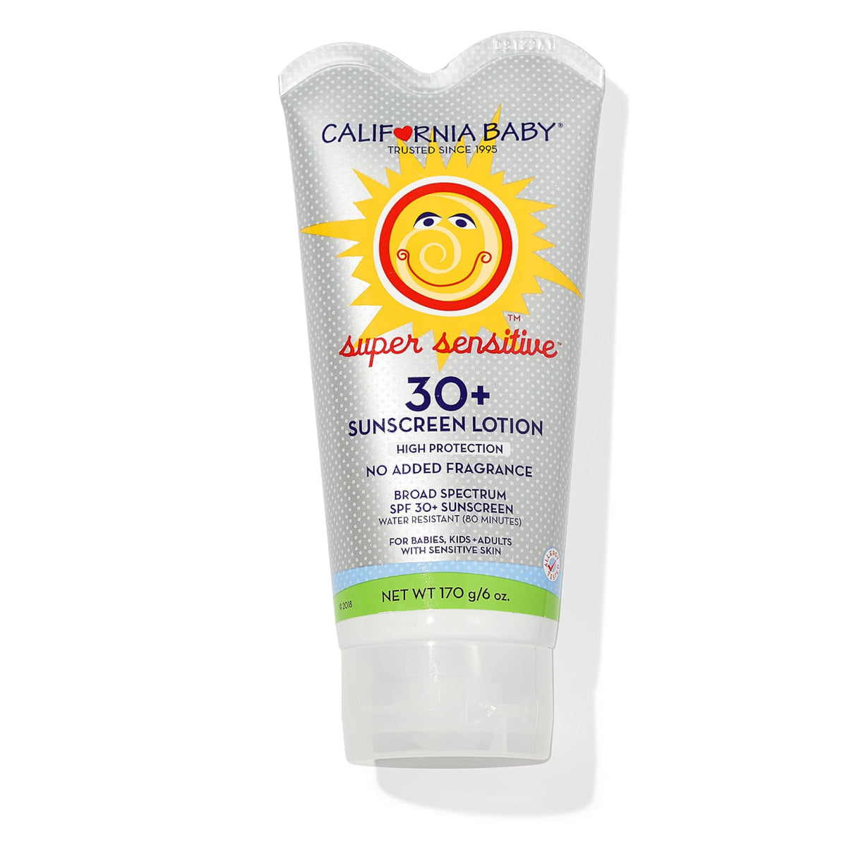 California Baby Super Sensitive Spf 30+ Mineral Sunscreen - Hypoallergenic, Unscented, 6 Oz.