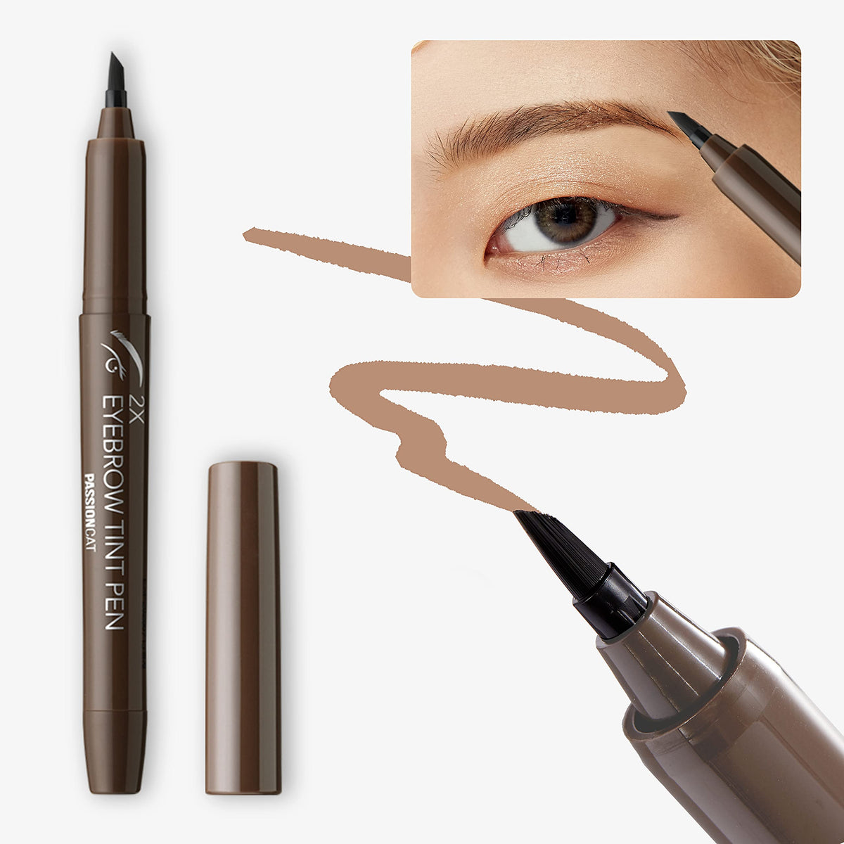 Passioncat Waterproof Eyebrow Tattoo Pen - Natural Brown, Long-Lasting, Soft Brow Definer