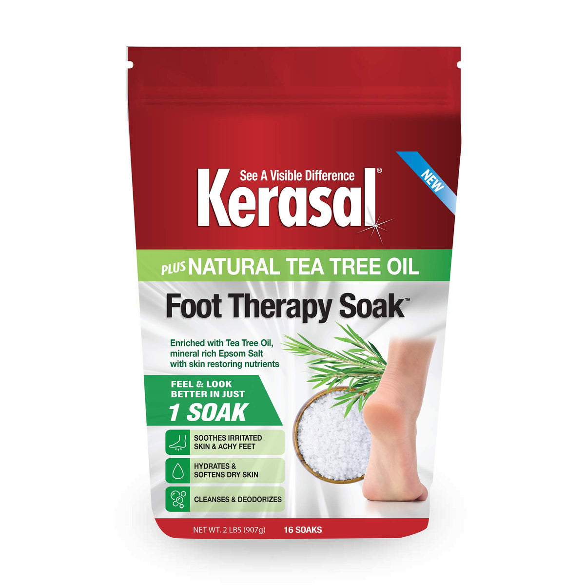 Kerasal Foot Therapy Soak & Nighttime Repair Masks For Cracked Heels - 2 Lbs, 2 Pairs