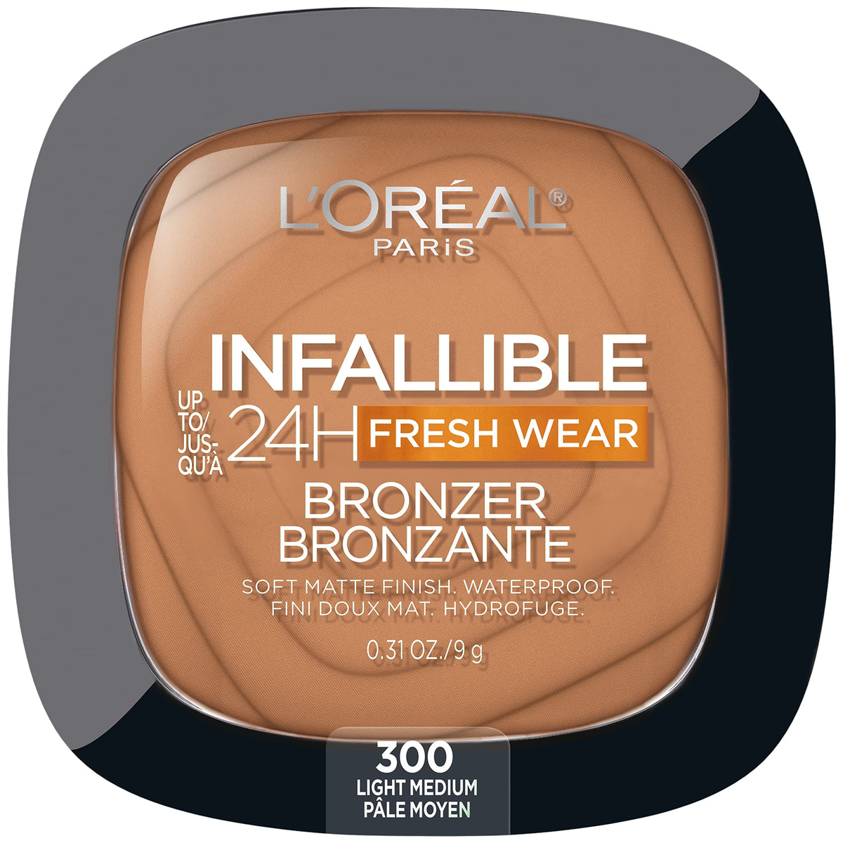 L’Oréal Paris Infallible 24H Soft Matte Bronzer, Waterproof, Light Medium, 0.31 Oz