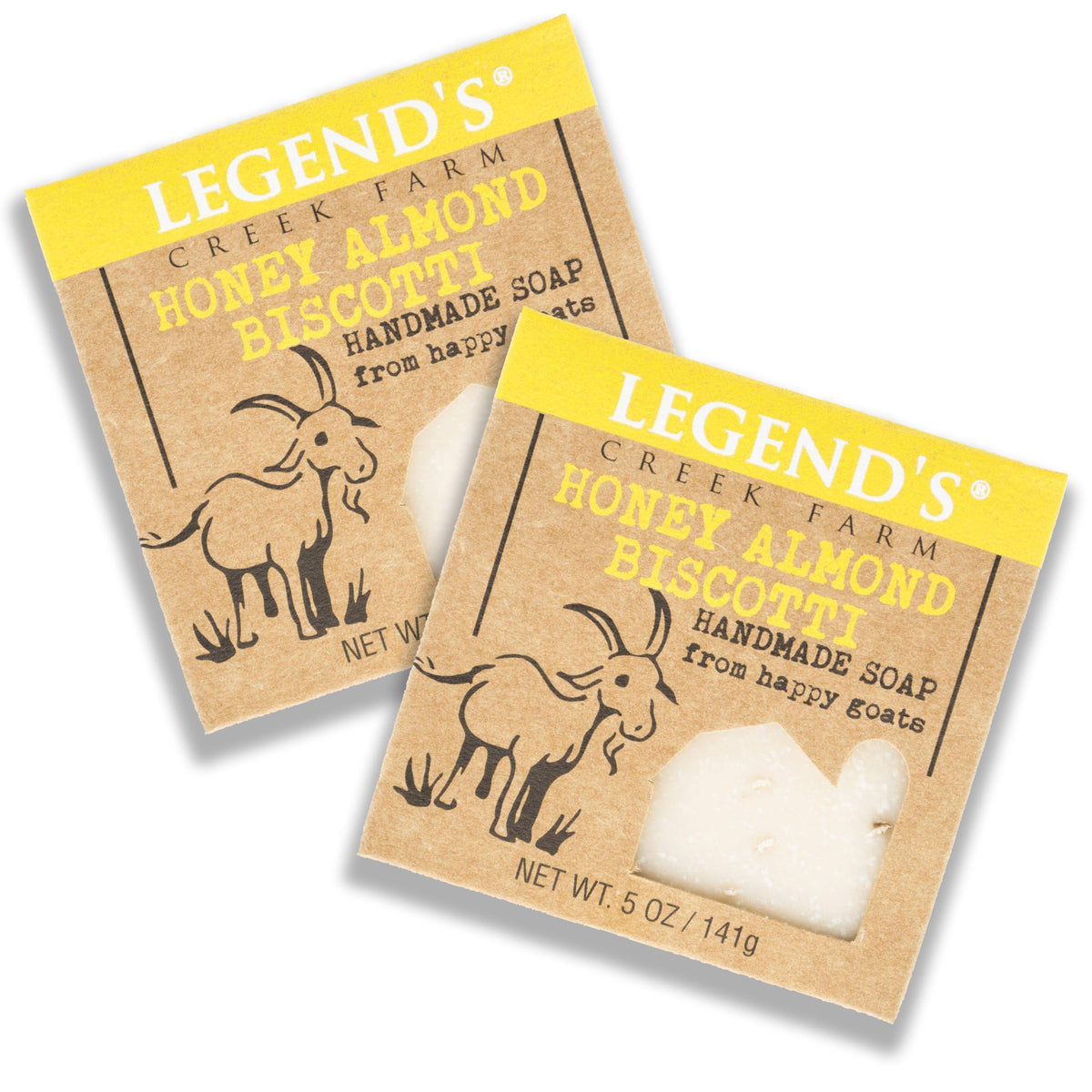 Legend'S Creek Goat Milk Soap - Cleansing & Moisturizing, Honey Almond Biscotti, 5 Oz, 2 Pack