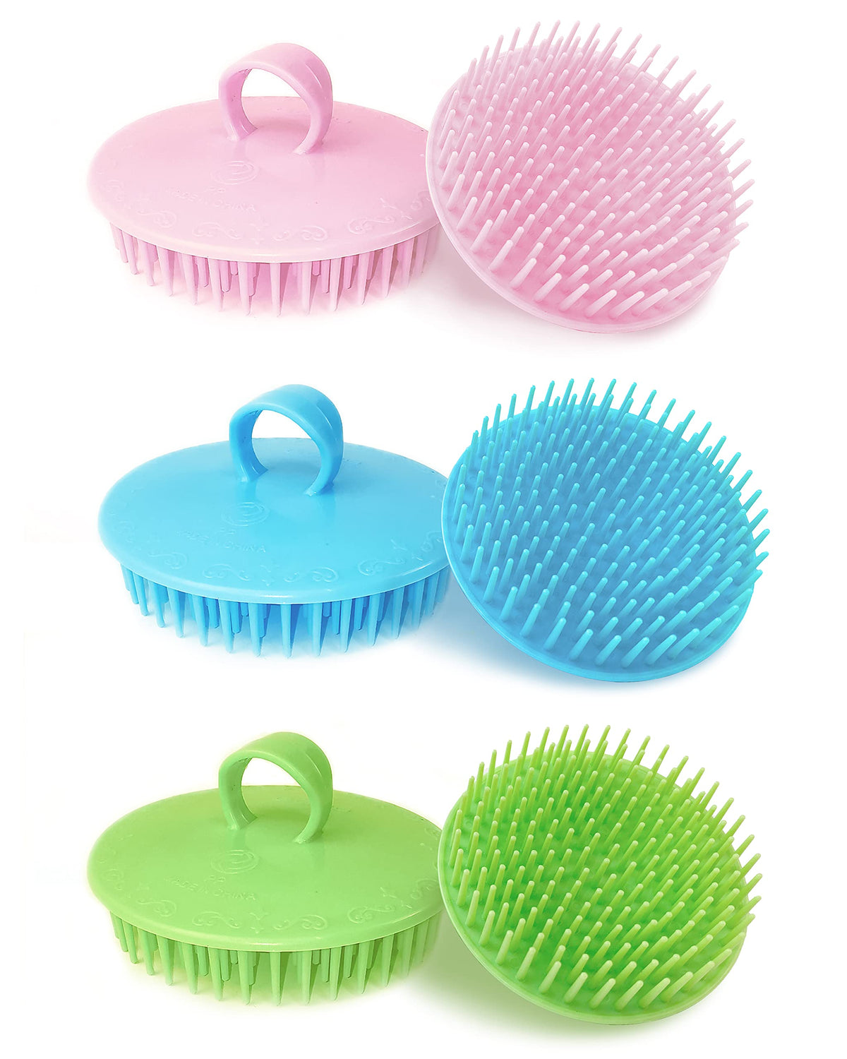 Df Dualferv Hair Scalp Scrubber - 6 Pcs Massager Shampoo Brush For Kids, Men, Women & Pets