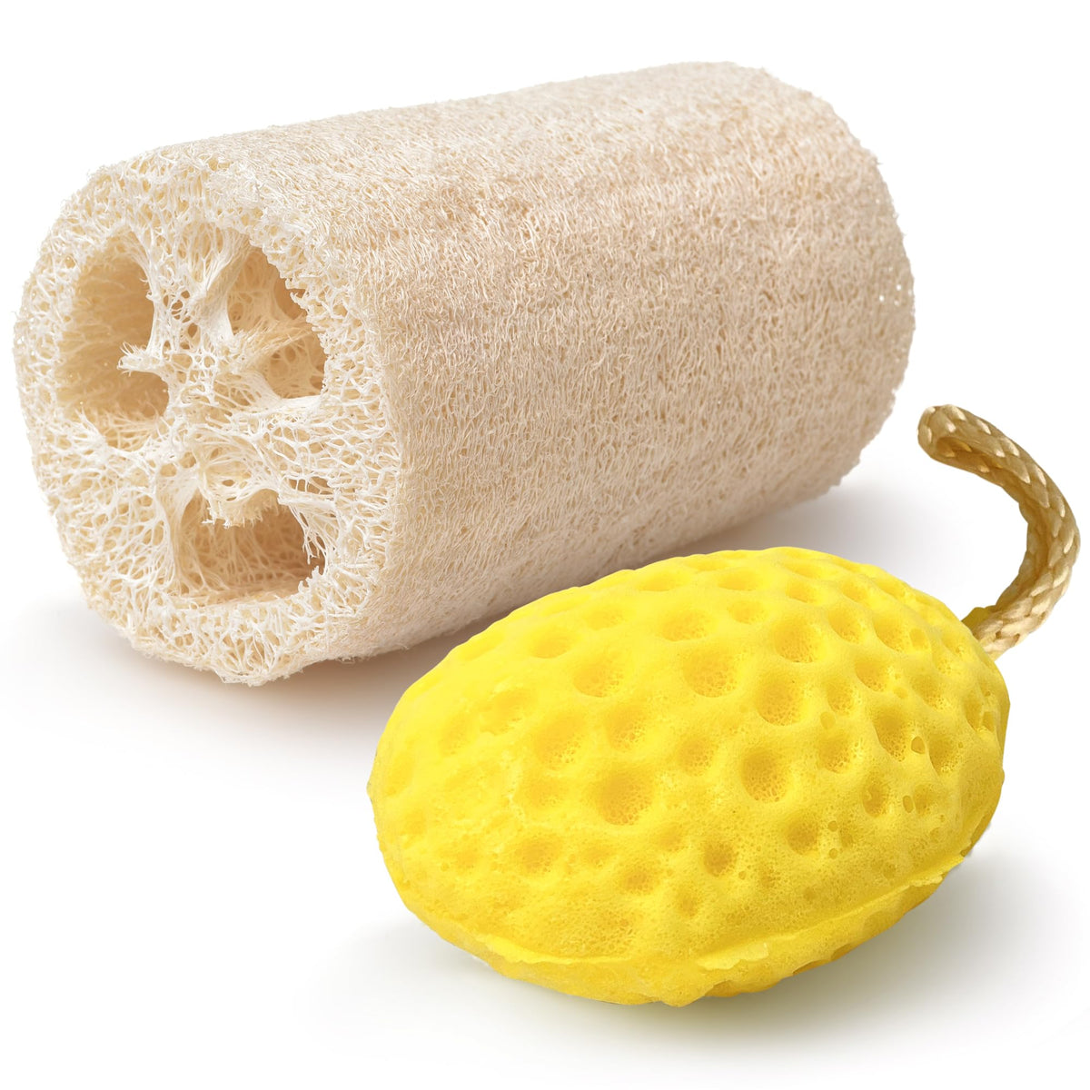 Serenelife Exfoliating Loofah Sponge - Body Scrubber For Men & Women, Yellow, 1 Count