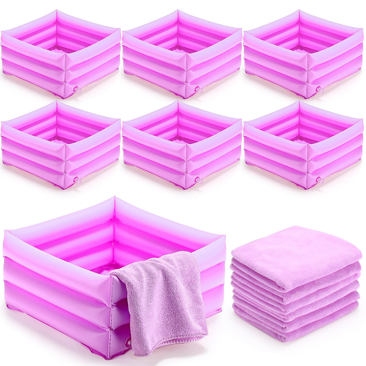 Filltouch 12 Pcs Foot Spa Kit - Light Purple Spa Foot Care With Hand Towels For Parties & Sleepovers