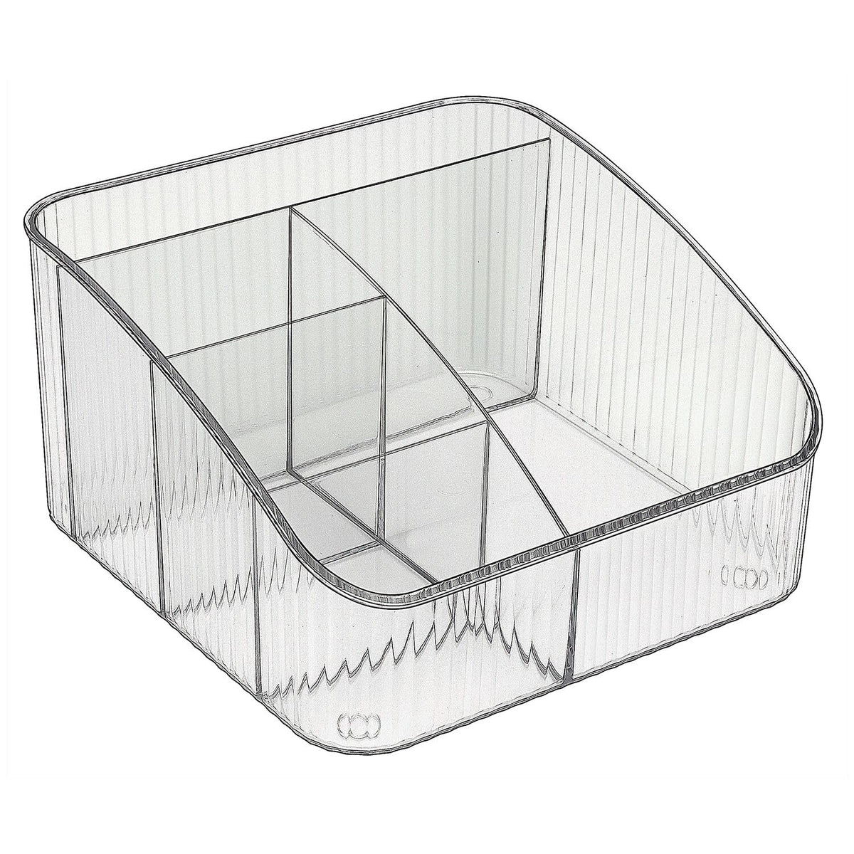 Jesslab Transparent 5-Compartment Makeup Organizer - Pet Cosmetic Storage For Desk & Vanity