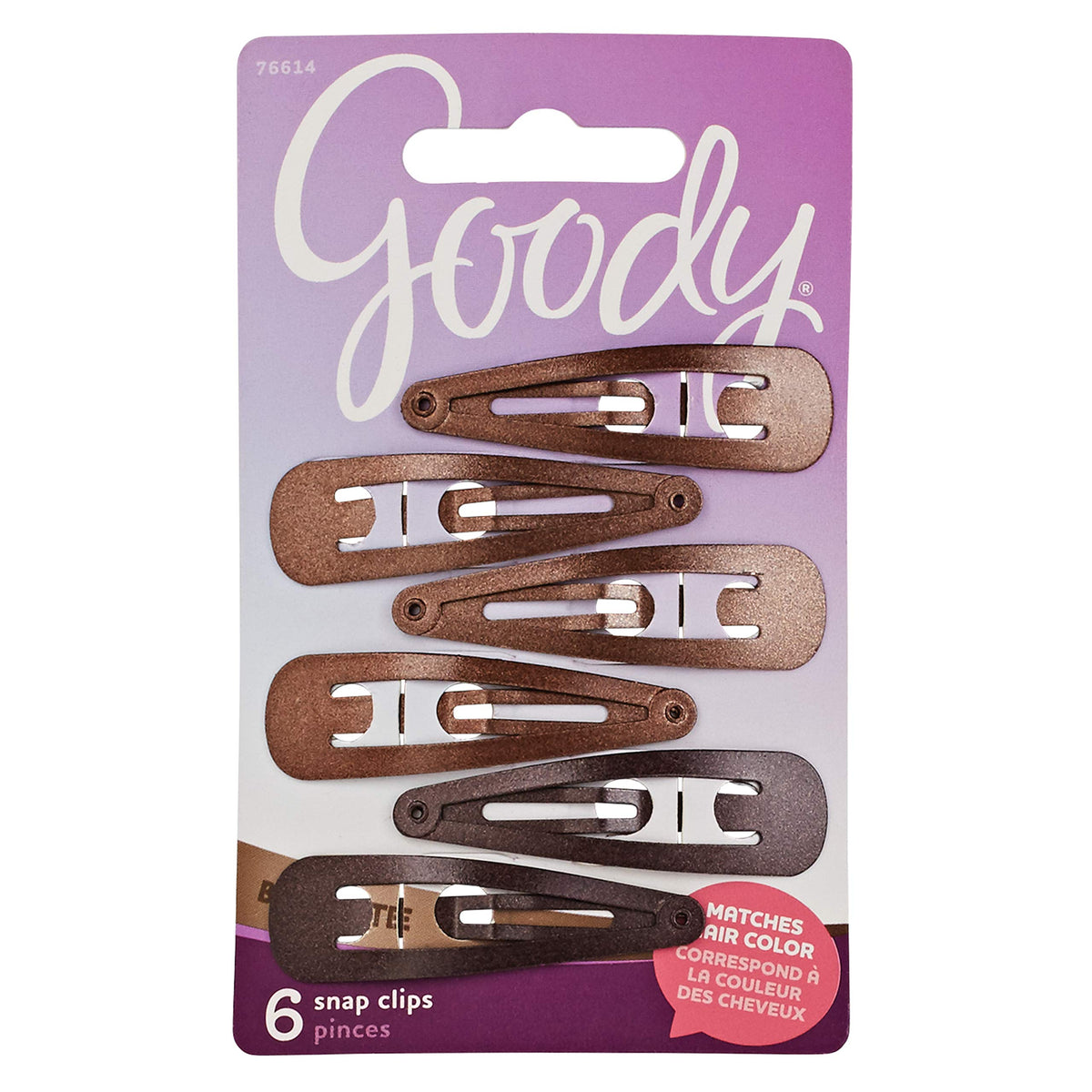 Goody Colour Collection Brunette Contour Hair Clips, 6 Count (Pack Of 3)