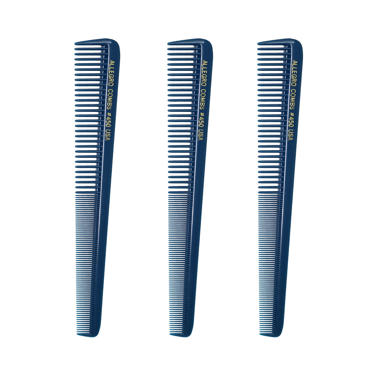 Allegro Combs 450 Tapered Hair Cutting Combs For Men & Women - Teal, 7 Inch, 3