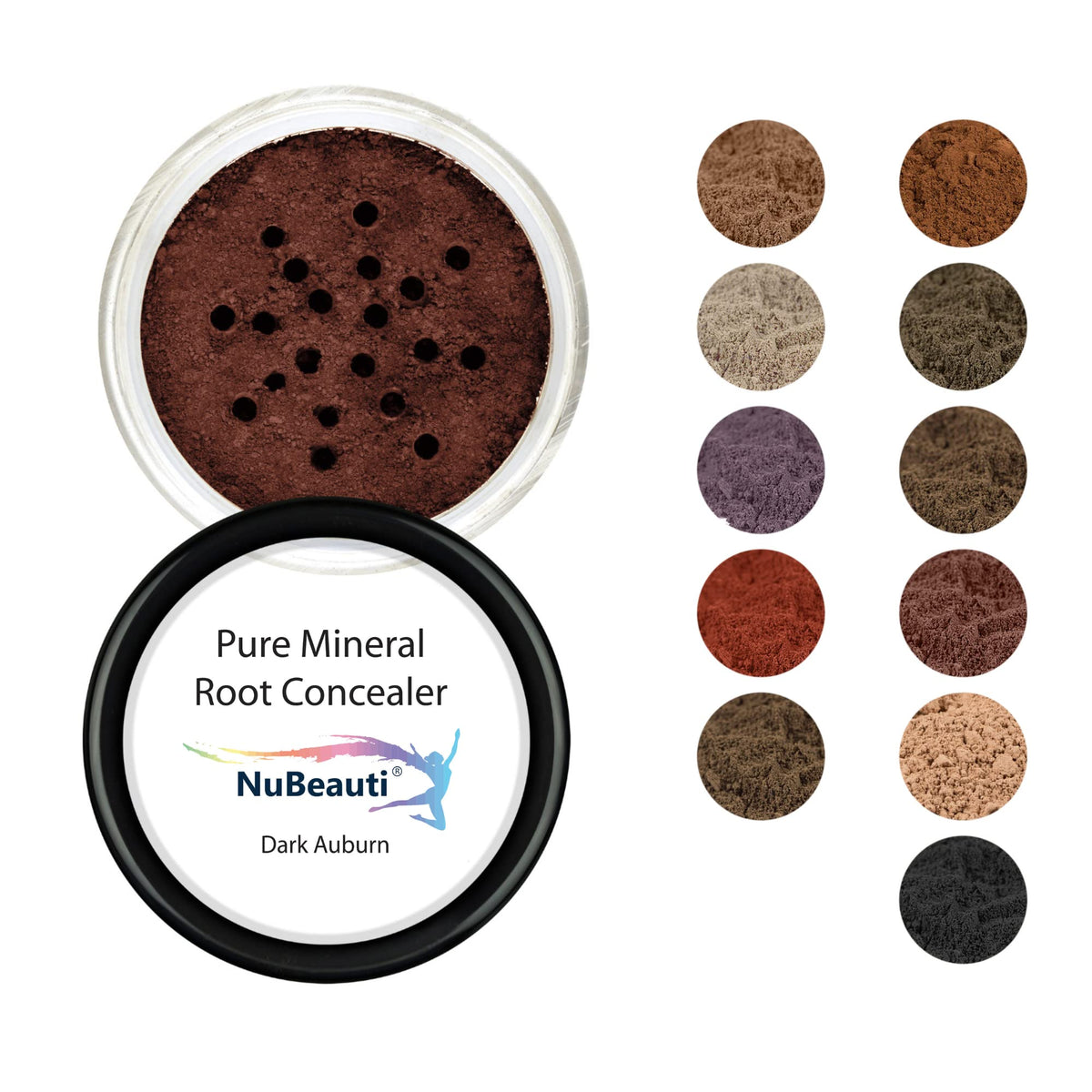 Nubeauti Hair Root Touch Up Powder - Dark Auburn, Fragrance-Free, Talc & Paraben Free, 11 Shades