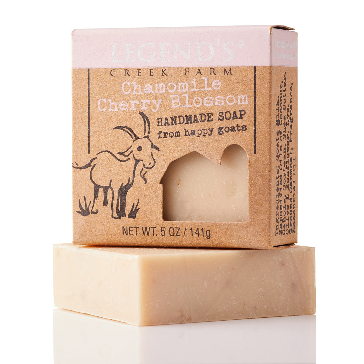 Legend'S Creek Goat Milk Soap - Cleansing & Moisturizing 5 Oz Bar For Sensitive Skin, Chamomile Cherry Blossom