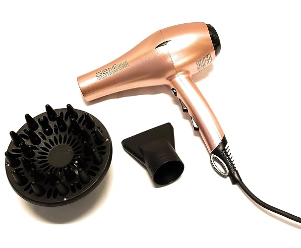 Gem Force Ionic Ceramic Hair Dryer - Intense Quick Drying, Rose Gold Finish, 1 Count