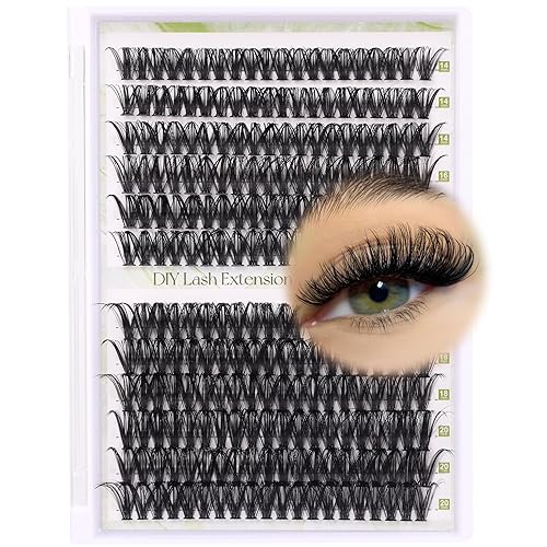 ALICE 240PCS Faux Mink Lash Clusters 14-20MM D Curl Individual Eyelash Extensions - Black