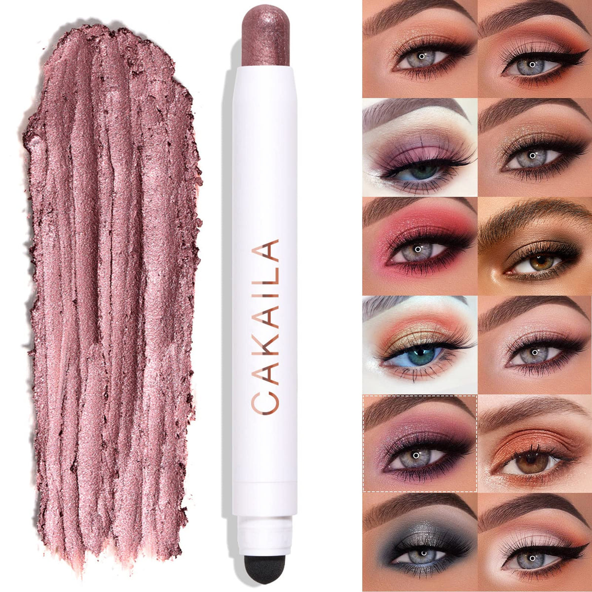 Lokfar Waterproof Cream Eyeshadow Stick - Violet Shimmer, Matte & Shimmer Makeup With Smudger