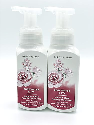 Bath & Body Works Gentle & Clean Foaming Hand Soap, 8.75 Fl. Oz., Rose Water & Ivy, 2-Pack