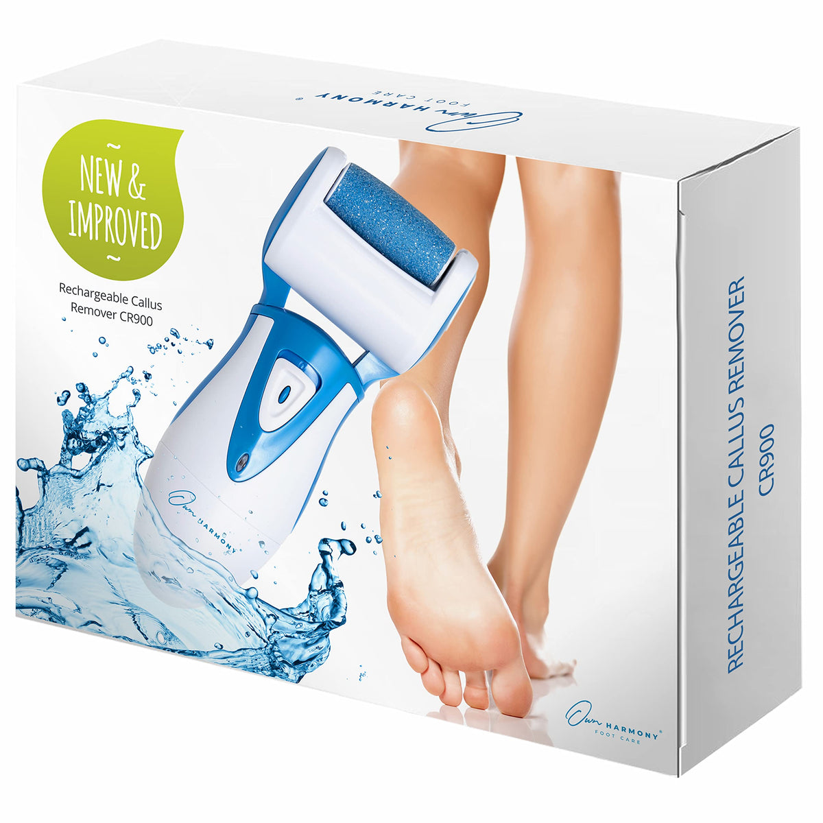 Own Harmony Electric Callus Remover - Rechargeable Foot Scrubber For Hard, Cracked Skin, Blue