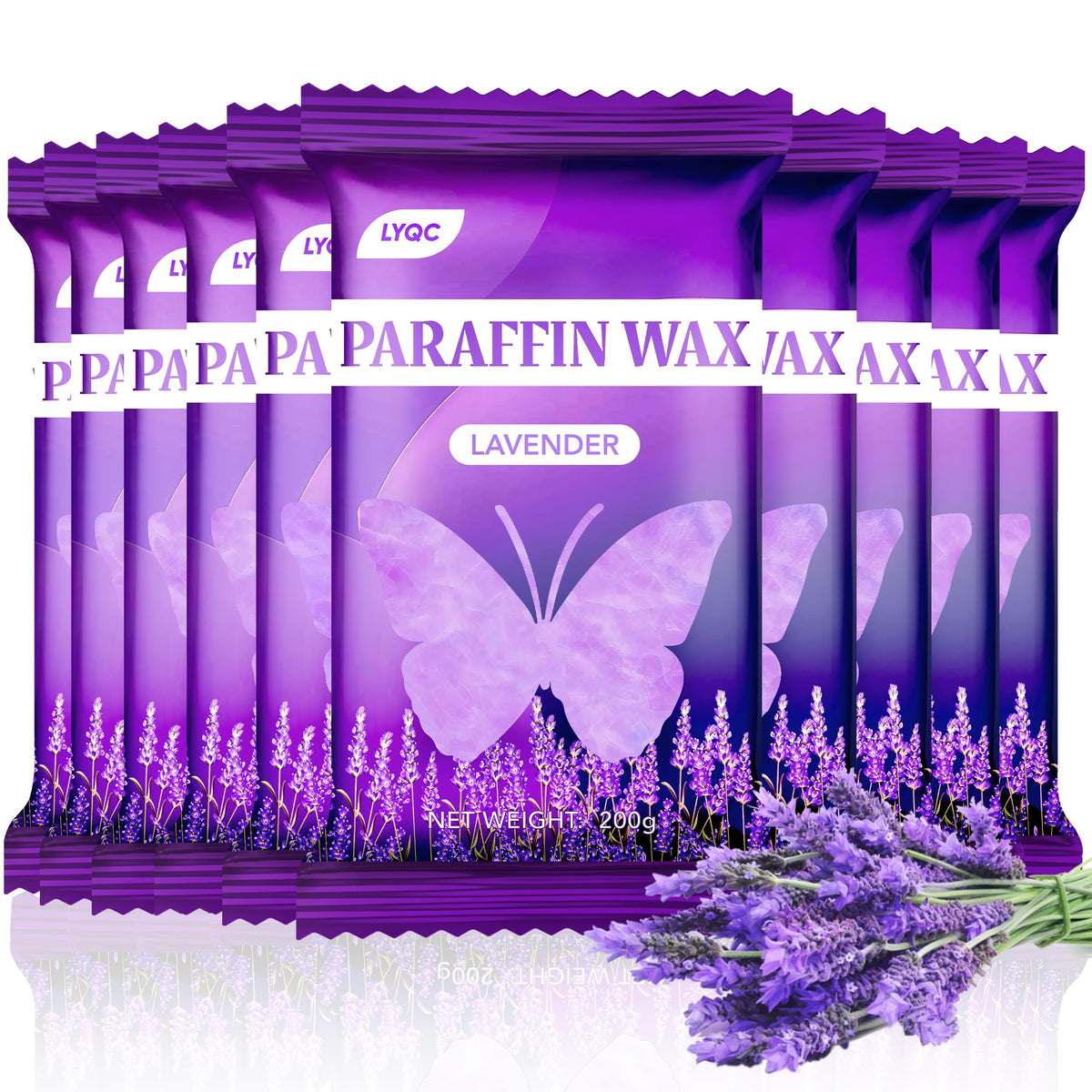 Lyqc Lavender Paraffin Wax Refill - 10 Packs For Hands & Feet, Moisturizes & Relieves Pain