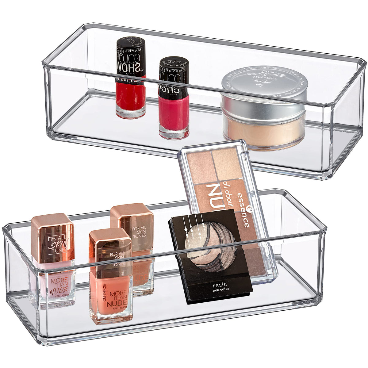 Amazing Abby 2-Pack Acrylic Makeup Organizer - Clear Lipstick Holder For Vanity Storage