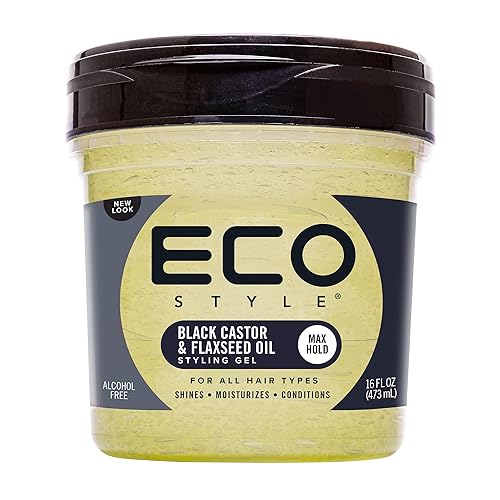 Eco Style Ecoco Gel - Black Castor & Flaxseed Oil, Nourishes & Holds, 16 Oz