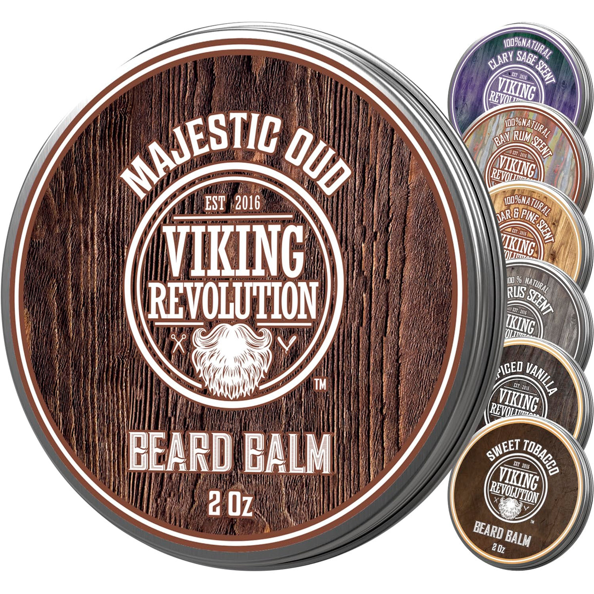 Viking Revolution Oud Beard Balm - Argan & Jojoba Oil Beard Moisturizer, 2Oz