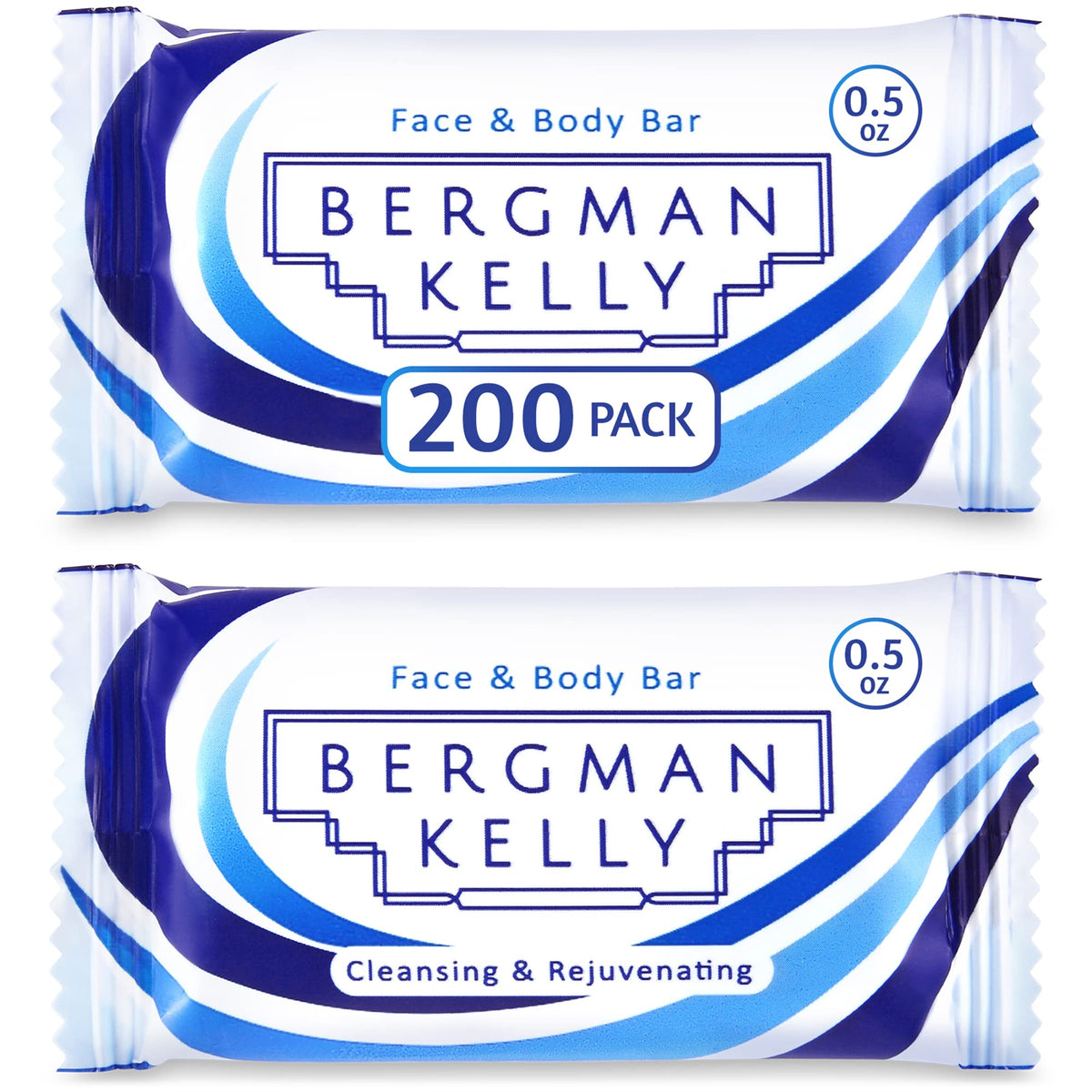 Bergman Kelly Hotel Soap Bars, Travel Size White Tea Soap, 200 Pk Mini Individually Wrapped