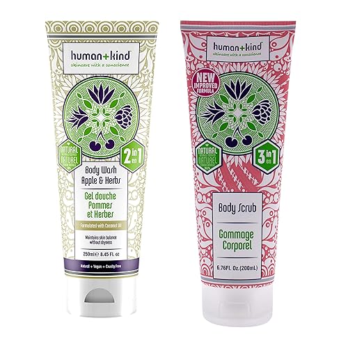 Human+Kind Body Wash And Scrub Kit For Unisex - 2 Piece Set, 1 Count