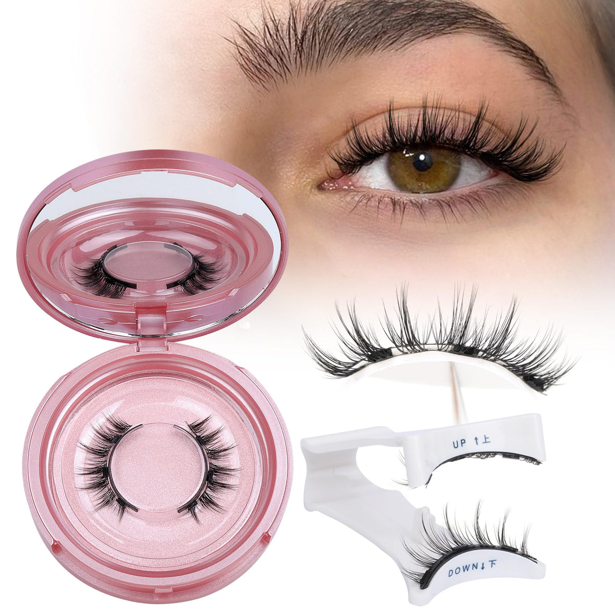 Focipeysa Magnetic Eyelashes Kit - Cat Eye, No Glue, Reusable Faux Mink Lashes, Easy Application