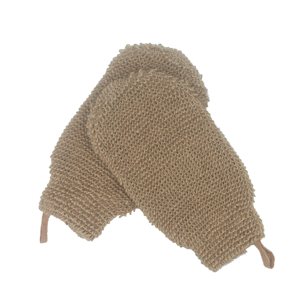 Ttybg Natural Hemp Flax Exfoliating Glove Mitt - Brown, Machine Washable, Pack Of 2