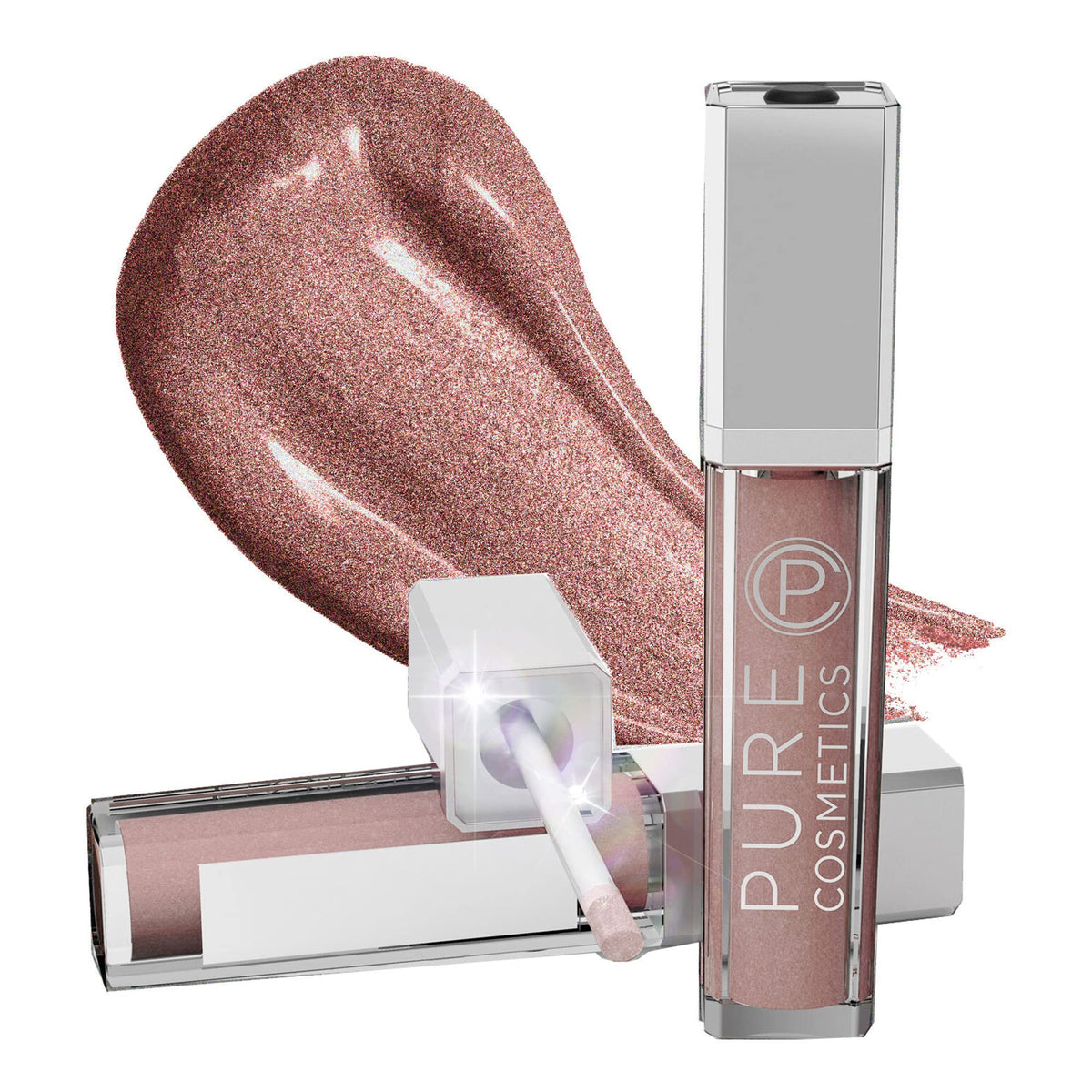 Pure Cosmetics Cosmic Latte Lip Gloss - Hydrating, Jojoba Oil, LED Mirror Applicator, Cruelty-Free