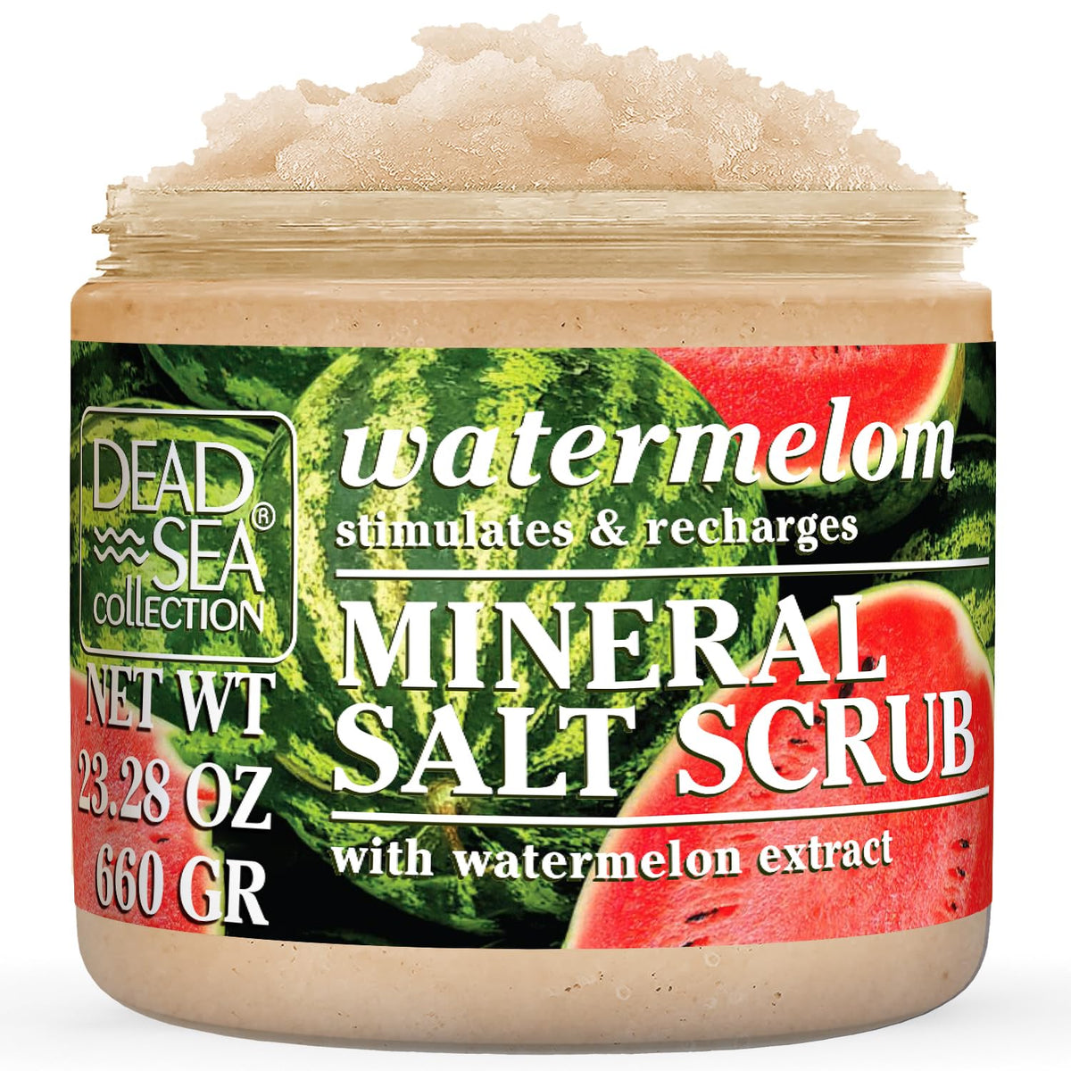 Dead Sea Collection Watermelon Salt Scrub – Exfoliating And Moisturizing Body Scrub, 23.28 Oz