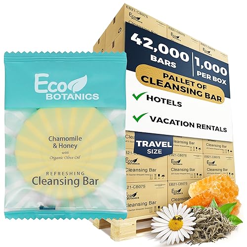 Eco Botanics Travel-Size Hotel Cleansing Bar Soap - 0.5 Oz, Full Pallet Of 42,000 Pieces