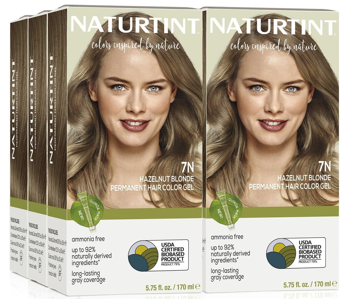 Naturtint 7N Hazelnut Blonde Hair Color - Ammonia Free, Vegan, 100% Gray Coverage, Pack Of