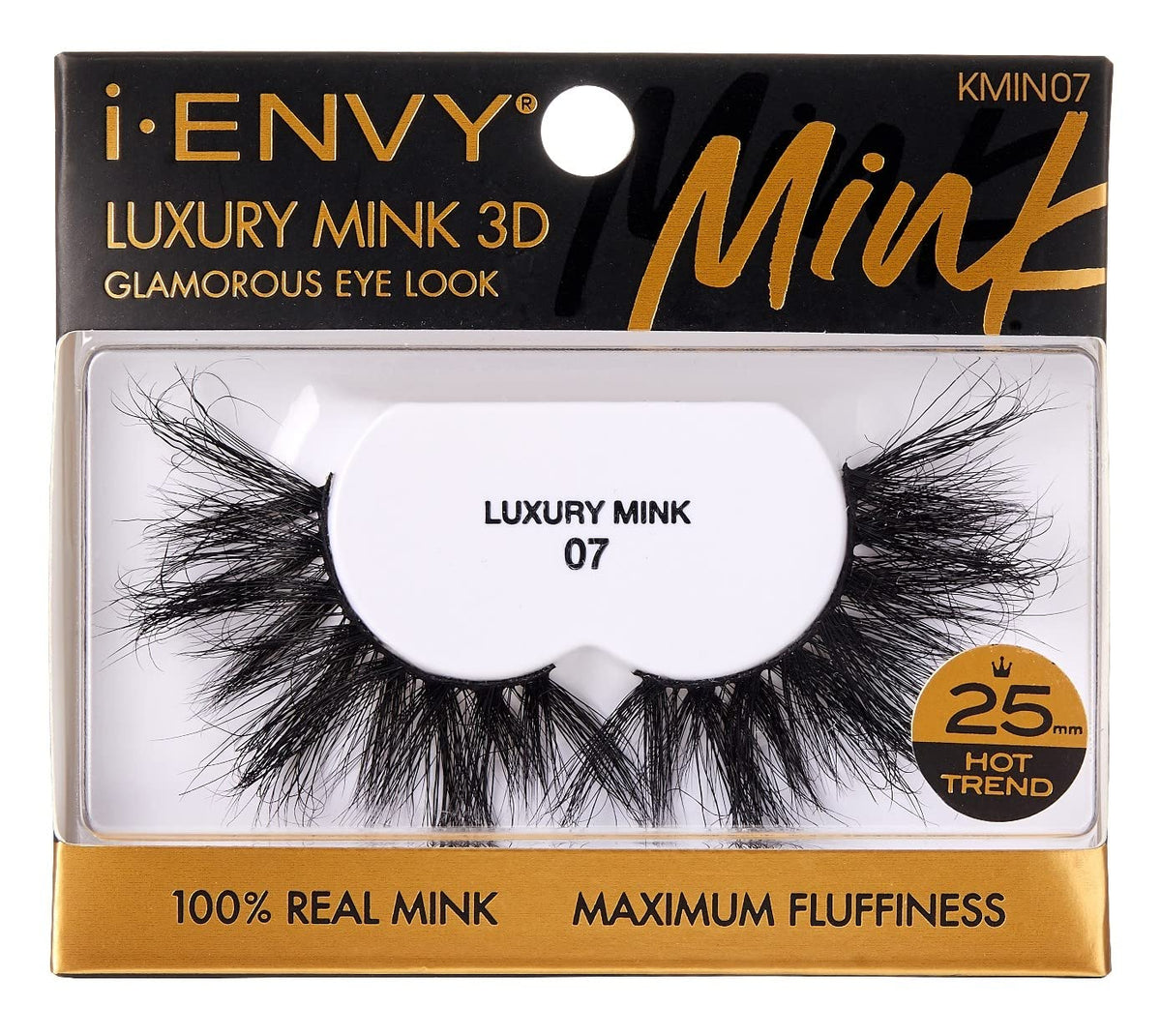 Kiss I Envy Luxury Mink 3D Lashes - 07, 1 Count, Soft Mink Fur, Dramatic Volume